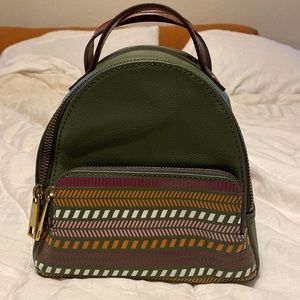 Fossil Felicity Mini Leather Green Backpack